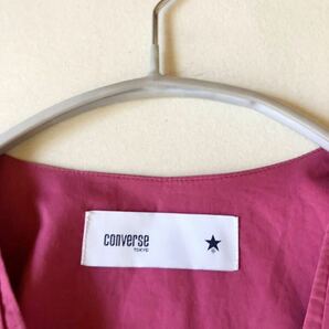 コンバース トウキョウ converse TOKYO コットン100%大人可愛いきれい色後ろスターウエストリボン羽織りシャツワンピース♪の画像9