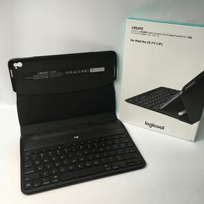 【美品】iPad Pro （9.7インチ用）ワイヤレス キーボード Logicool バックライト付き Keyboard ik1082 Apple ケース 黒 【IK-01330】の画像1