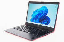 【1円～】Win11Pro 極軽極薄 静脈認証 13.3インチFHD搭載 LIFEBOOK FUTRO MU937 Red Celeron 3865U RAM8GB SSD128GB カメラ_画像2