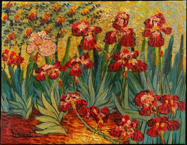 ●Vincent Van Gogh ●Oil painting Hand-painted Flowers Front signature Collector's seal No. F6 No frame Reproduction/Search word (Gauguin/Monet) A82, painting, oil painting, Nature, Landscape painting