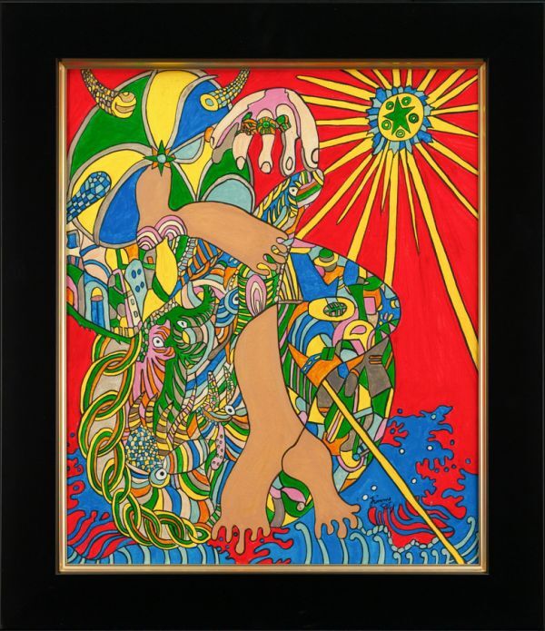 ●Jimmy Onishi ●Oil painting Hand-painted Summer Girl Front signature Endorsement (stamp) No. F8 Framed Reproduction/Search word (Taro Okamoto/Yayoi Kusama) A22, painting, oil painting, abstract painting