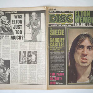 ★イギリス音楽誌【DISC】1975年6月28日号★Elton John At Wembley/10cc/Roxy Music/Bay City Rollers/Nazareth/Mudの画像1