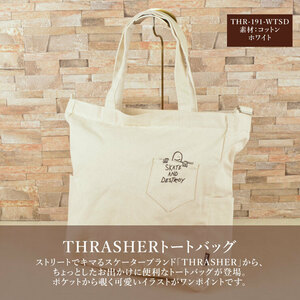 2WAY トートバッグ ショルダーバッグ スラッシャー ホワイト▼THR-191-WTSD▼新品 THRASHER スケーター 通学 メンズ レディース Q1