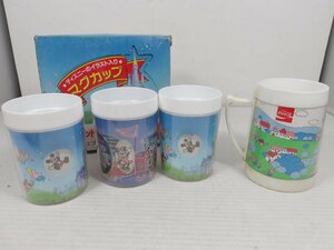 [珍品]コカ・コーラ ディズニーのイラスト入り マグカップ 3ヶ/ノベルティグラス 1ヶセット Disney Cocacola 箱付き 雑貨[未使用品]