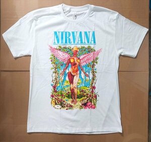 NIRVANA IN UTERO プリントTシャツ Lサイズ ホワイト ニルヴァーナ バンド 音楽 日本未発売 海外直輸入 ファッション雑貨 アメ雑