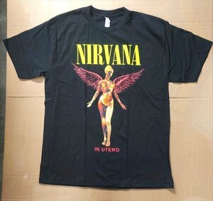 NIRVANA IN UTERO プリントTシャツ XLサイズ ブラック ニルヴァーナ バンド 音楽 日本未発売 海外直輸入 ファッション雑貨 アメ雑