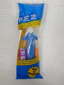 PEZ Smurf ペッツディスペンサー ストレートレッグ 青ボディ/青パッケージ スマーフ 食玩 ディスプレイ 雑貨[未開封品]