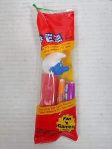 PEZ Smurf ペッツディスペンサー ストレートレッグ 赤ボディ/赤パッケージ スマーフ 食玩 ディスプレイ 雑貨[未開封品]