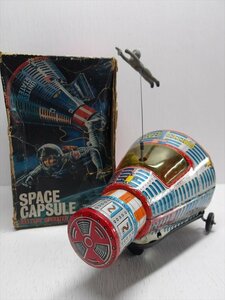 . river toy SPACE CAPSULE battery type 1960 period that time thing made in Japan tin plate Space Capsule space ship box attaching miscellaneous goods 