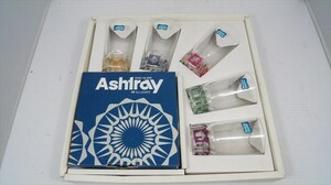 昭和レトロ 東洋ガラス Ashtray ALLEGRO グラス5個と灰皿のセット 食器 ガラス製品 レトロ雑貨 ビンテージ[未使用品]