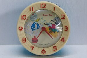 SEIKO ディズニータイム ミッキーとドナルド アラビアン 青 ゼンマイ式 置き時計 アラーム付き 1960年代 当時物 目覚まし時計 雑貨