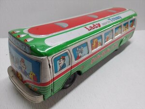 増田屋 わんわんバス ブリキ 1960年代 当時物 日本製 フリクション Disney わんわん物語 バス 雑貨