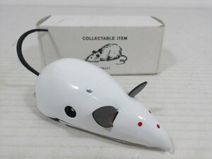Mechanical Mouse tin plate white zen my type made in China Rat mouse Vintage box attaching miscellaneous goods [ unused goods ]