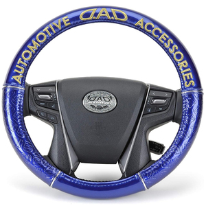 [ beautiful goods ] Garcon DAD steering wheel cover Royal steering wheel cover mono g ram leather enamel blue / Gold size S D.A.D HA552-01