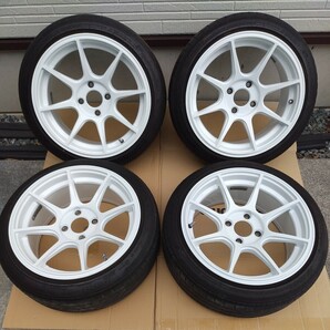 ステルスレーシング15×7J+30 PCD100   エコノミスト165/50/15 4本セット軽カーカスタムなどに！の画像1