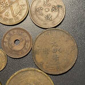 中国銅貨9枚まとめ 中華民国 光緒 二十文 十文 二文 四川 大清 奉天 コイン 硬貨 古銭 美品 レアの画像4