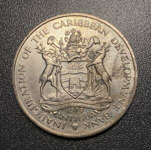 1970アンティグアバーブーダ4ドルコイン　硬貨　古銭　美品　レア