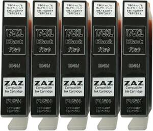 ZAZ HP178XLBK XLタイプ 黒×5個 個別包装品 互換インクカートリッジ 残量表示 ICチップ搭載 FFPパッケージ(