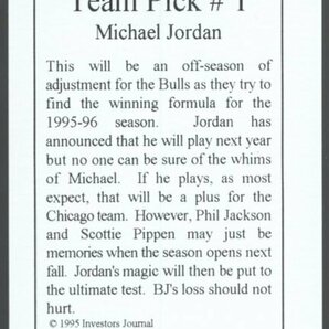 1995 Investor's Journal Gold Michael Jordanの画像2