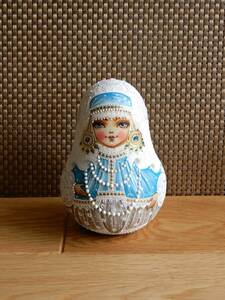 Art hand Auction タチアナ･ローリナ おきあがりこぼし ブルー マトリョーシカ 作家もの【追加画像】Tatiana Rolina matryoshka nesting dolls, ハンドメイド作品, インテリア, 雑貨, 置物, オブジェ