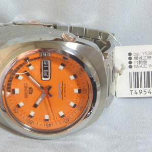 未使用保管 SEIKO 5 SPORTS Reissue 7S36-0050 セイコー ファイブ スポーツ 復刻モデル Silver & Orange Not Used Dead Storage [SBSS003]の画像9