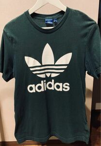 adidas アディダス Tシャツ トレフォイル ビックロゴ　　深緑　グリーン