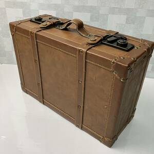  rare / Vintage * trunk case attache case retro antique interior photographing small articles bag bag travel original leather Brown 