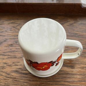 ホーローマグカップ バラの絵柄 昭和レトロ マグカップ 琺瑯 未使用品の画像10