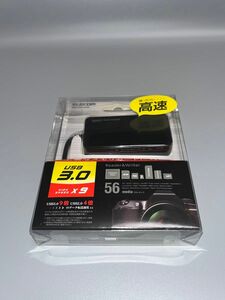 エレコム カードリーダー USB3.0 9倍速転送 スリムコネクタ ケーブル一体タイプ ブラック MR3-A006BK