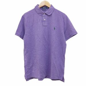 NC216 POLO by RALPH LAUREN ポロラルフローレン 半袖 ポロシャツ シャツ トップス カットソー メンズ L パープル 紫 コットン 綿 100%