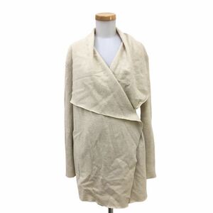 Nm210-10 MOGA Moga wool ko-ti gun cardigan cardigan outer garment feather weave tops beige group lady's 2 made in Japan 