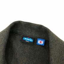 H717⑦ ほぼ美品 日本製 KAVU カブー 長袖 ウール ジャケット シャツジャケット 上着 カーキ系 カシミヤ混 メンズ SMALL_画像8