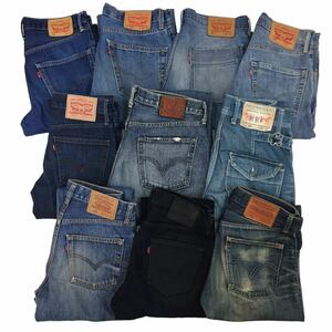 D-2 デニム 10本 まとめ売り 大量 Levi's リーバイス 501 502 503 他 濃紺 クロップド 含む デニムパンツ ジーパン ジーンズ メンズ 卸売