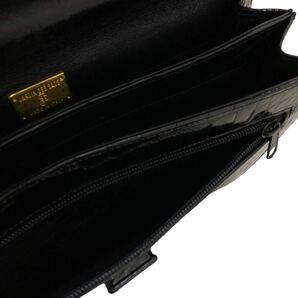 B380 JARDIN DES SACS ジャルダン デ サック シャイニング クロコダイル 本革 ワニ 革 クラッチバック セカンドバッグ カバン 鞄 BAG 黒の画像7