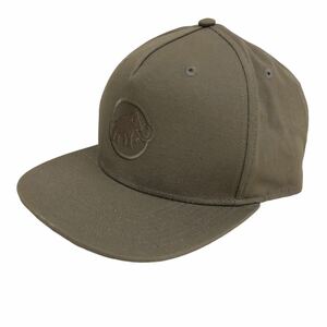 S198 MAMMUT Mammut maso-nekyaup cap hat Flat visor cotton 100% men's L XL khaki 