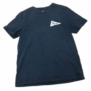 C341 USA製 Pilgrim Surf+Supply ピルグリム サーフ+サプライ 半袖 Tシャツ ティシャツ トップス カットソー メンズ M 紺 綿 100%