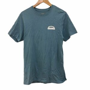 NC216 USA製 Patagonia パタゴニア デカロゴ バックプリント 半袖 Tシャツ ティシャツ トップス カットソー メンズ S くすみブルー 水色 