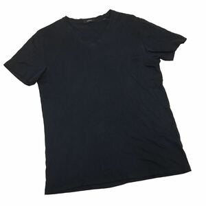 NC217 theory セオリー 薄手 半袖 Tシャツ シルク ティシャツ トップス カットソー メンズ S ブラック 黒 無地