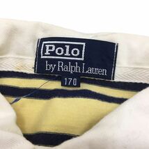 ND171 POLO RALPH LAUREN ポロラルフローレン 半袖 ポロシャツ トップス プルオーバー ハーフボタン イエロー系 総柄 子供服 キッズ 170_画像7