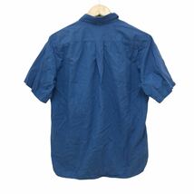 ND171 MARGARET HOWELL マーガレットハウエル 半袖 シャツ 羽織り トップス フロントボタン コットン86% 麻14% ブルー系 メンズ M_画像6