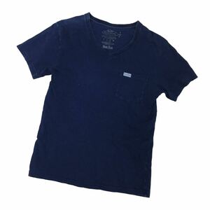 ND171-⑨ BLUEBLUE ブルーブルー 半袖 ポケット Tシャツ トップス プルオーバー Vネック コットン 綿100% ネイビー系 メンズ S