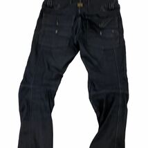 H717 G-STAR RAW ジースターロウ TRAIL 5620 TAPERED 立体裁断 バイカーデニム デザイン デニム パンツ ボトムス 黒系 綿100% メンズ 32_画像6