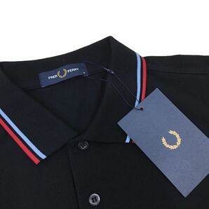 NC217 FRED PERRY フレッドペリー 半袖 ポロシャツ シャツ トップス カットソー メンズ M ブラック 黒 コットン 綿 100%の画像6