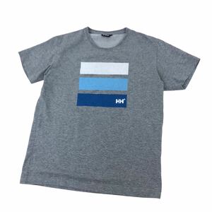 H719⑨ HELLY HANSEN ヘリーハンセン 半袖Tシャツ Tee Tシャツ クルーネック カットソー グレー 綿 ポリエステル メンズ M 良品