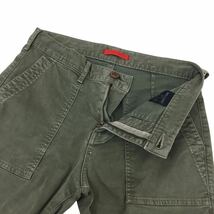 ND172 RED CARD レッド カード ロングパンツ 長ズボン ボトムス 綿97% ポリウレタン3% グリーン系 メンズ 24_画像3