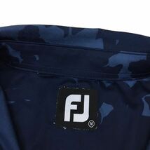 ND172-29 FJ FootJoy フットジョイ 半袖 ポロシャツ トップス プルオーバー ハーフボタン ポリエステル88%他 ネイビー系 総柄 メンズ M_画像9