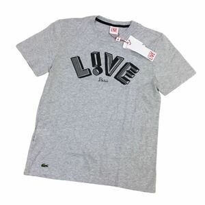 ND173-④ 未使用品 タグ付き LACOSTE L!VE ラコステライブ 半袖 Tシャツ トップス プルオーバー クルーネック 綿100% グレー メンズ 4