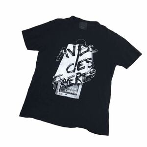 ND173-13 AVEC CES FRERES アベックセフレール 半袖 Tシャツ トップス プルオーバー クルーネック コットン 綿100% ブラック メンズ M