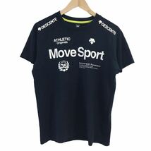 ND173-18 DESCENTE デサント Move Sport 半袖 Tシャツ トップス プルオーバー クルーネック ポリエステル52%他 ネイビー系 メンズ M_画像4