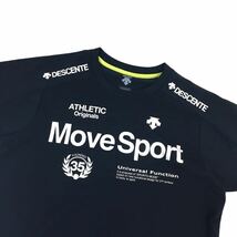 ND173-18 DESCENTE デサント Move Sport 半袖 Tシャツ トップス プルオーバー クルーネック ポリエステル52%他 ネイビー系 メンズ M_画像2